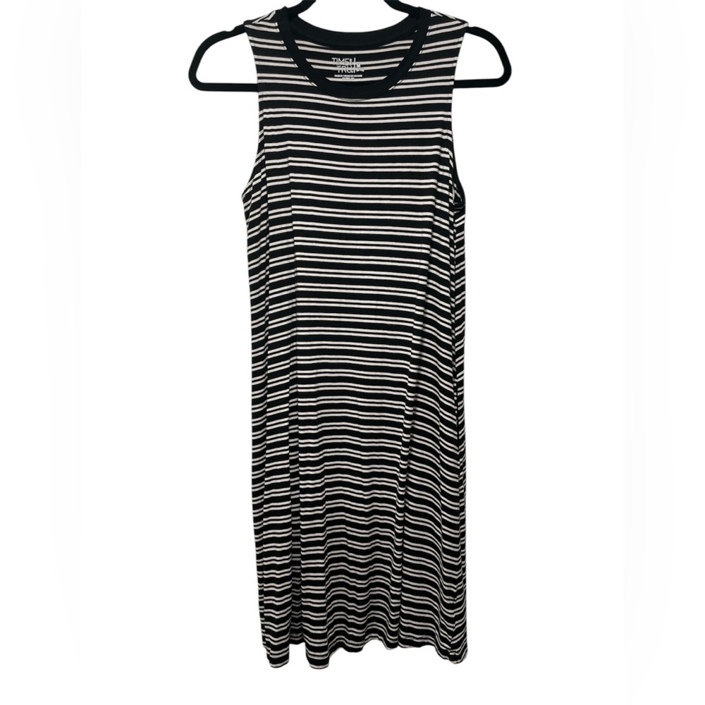 Time and Tru Black and White Striped Dress